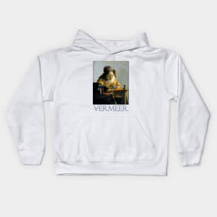 The Lacemaker (1670) by Johannes Vermeer Kids Hoodie